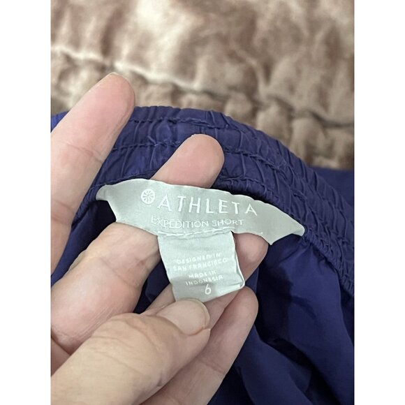 Athleta Expedition Short Nylon Blue Purple Size 6 - Picture 8 of 11
